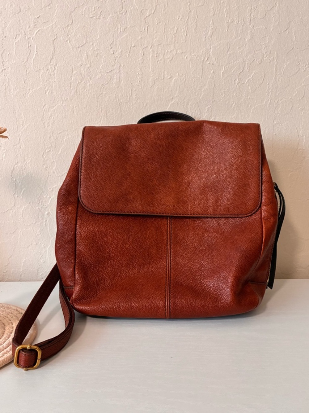 Fossil Rustic Brown Soft Leather Backpack
